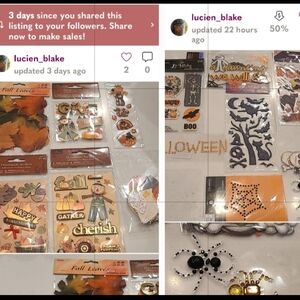 Fall and Halloween Themed Stickers Scrapbook Bundle